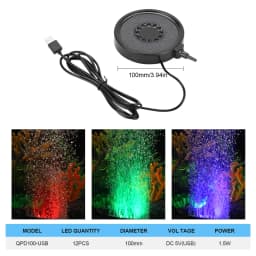 Submersible Fish Tank Light Color Changing LED Air Stone Light Aquarium Underwater Air Bubble Lamp Making Oxygen for Fish Tank