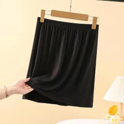 Modal Skirt Half-length Inner Skirt Thin Model Women's Summer Anti-exposure Black Short Skirt High-waist Knot