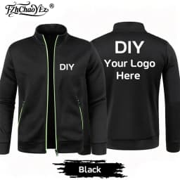 Custom DIY Logo Men's Thicker Sweatshirts Half Zipper Jacket Pullover for Male Hoody Man Hoodies Autumn Turtleneck Sweaters