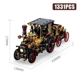 Creative 1331Pcs Vintage Mechanical Steam Car Building Blocks City Retro Steam Punk Vehicle Desktop Decoration Bricks Toys Gift