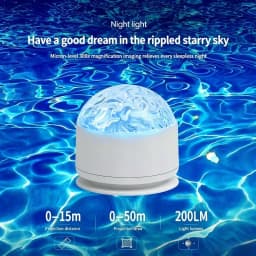 16Colors Ocean Wave Aurora Projector Light Water Ripple LED Night Light with Remote USB Powered for Kids Room Ambient Decor Gift