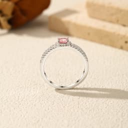MODIAN 0.4CT Light Pink Moissanite Ring 925 Sterling Silver Luxury Asscher Cut Lab Diamond Finger Ring For Women Fine Jewelry
