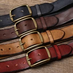3.8CM Thick Cowhide Copper Buckle Top Grain Genuine Leather Casual Jeans Belt Men High Quality Retro Luxury Male Strap Cintos