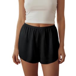 Womens Satin Shorts Loose Casual Solid Color Elastic Waist Mini Shorts Stylish Summer Streetwear