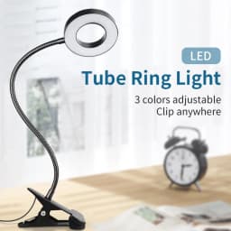 USB Foldable Reading Lamp 48 LEDs Clip on Desk Lamp 360°Flexible Gooseneck Reading Table Light Brightness Adjustable 3 Level
