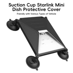 2-in-1 Starlink Mini Car Mount Protect Silicone Case for Starlink Mini with Suction Cup Roof Mount Cover for Sunroof Window RV