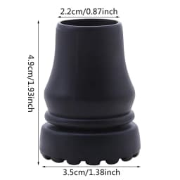 Rubber Pad Cap Non-Slip Walking Stick Crutch Cane Bottom Pads Cover Protector Climbing Hiking Trekking Pole Tip Black 16/19/22mm