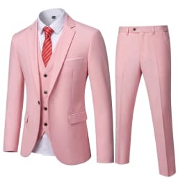 ( Blazer + Vest + Pants ) Men's Suit Slim 3 Pieces Set Solid Wedding Party Prom Groom Best Male Formal Business Suit