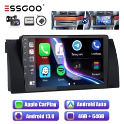 ESSGOO 9" Android 13 Car Stereo Radio Wireless Carplay/Android Auto Touchscreen GPS Nav Bluetooth RDS For BMW X3 E83 2004-2012
