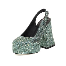 Ultra-High Thick Heeled Sequin Cloth Material Metal Buckle Women's Pumps High Waterproof Platform Breathable Mary Jane Shoes