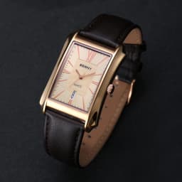 BERNY Watch for Men Rectangle Japan Quartz Wristwatch Waterproof Business Rectangular Dress Male Clock Top Genuine Leather Strap