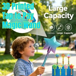 3D Printed Magic Wand Credit Card Holder Tap to Pay Magic Fairy Wand for Kids Adults Lightweight Contactless Credit Card Wand