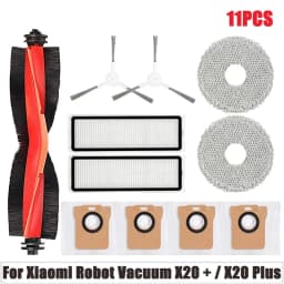 For Xiaomi Robot Vacuum X20 Plus Parts Main Side Brush Hepa Filter Mop Cloth Dust Bag Replacement Accessories
