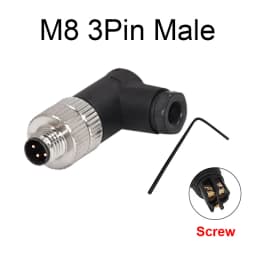 M8 Sensor Connector Waterproof Male&Female Plug Straight Angle Screw Threaded Coupling 3Pin 4Pin