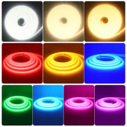 220V 240V COB Neon LED Strip Light 1M 5M 10M 288LEDs/m EU Power Plug Warm White Red Blue Bright Flex lamp Waterproof Lighting