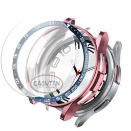 Tempered Glass+Bezel+Case For Samsung Galaxy Watch 6 Classic 43mm 47mm Cover TPU Bumper All-Around Protector Clear Screen Bezels
