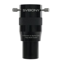 Svbony SV216 1.25" 2X/3X 4-Element Barlow Lens for Imaging Visual Applications Astronomy Telescope Accessory