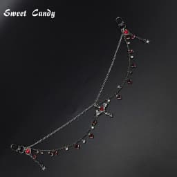 Adjustable Detachable ITA Bag Double Chain Post-Punk Gothic Pendant DIY Bag Decorative Chain Pain Bag Charm Fashion Waist Chain