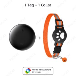 Pets Smart Tracker Tag With Cat Collar Android Alternative to AirTag Works with Google Find Hub Anti-Lost GPS Tracker Locator