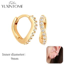 925 Sterling Silver Ear Needle Hoop Earrings Crystal Circle Small Huggie Earrings for Women Simple Females Girls Jewelry