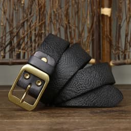 3.8CM Pure Cowhide High Quality Genuine Leather Belts for Men Brand Strap Male Brass Buckle Fancy Vintage Jeans Cowboy Cintos