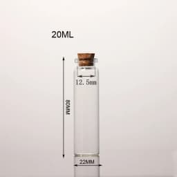 100Pcs 5/8/10/12/15/20ml Empty Mini Glass Bottles with Cork Stoppers Lovely Glass Vials for DIY Craft Wedding Home Party Decor