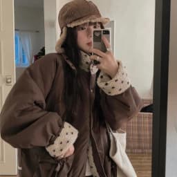 Chic Double-Sided Lamb Velvet Jacket for Women Winter Anti-Aging Cotton Clothes Single Row Button Multi-Pocket Cotton Coat
