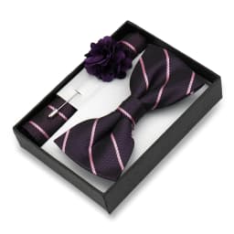 Classic High Quality Bow Tie Set Box Gift For Men Fashion Elegant Bowtie Handchief And Brooch Set Wedding Business Accessories
