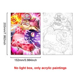 Anime Character One Piece Luffy Zorro Animated Frame LED Light Study Bedroom Christmas Birthday Gift