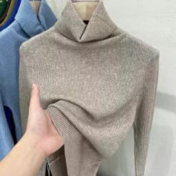 Classic Women's Turtleneck Sweaters Warm Pullover Basic Slim Korean Casual Fall Winter Elegant Knitted Tops All Match Jumper