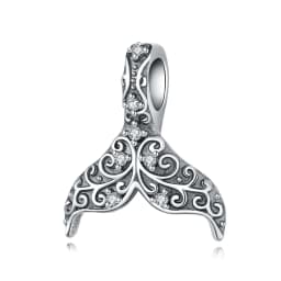 Blue Charm 925 Sterling Silver Ocean Pearls Betta Fish Pendant Birthday Party Gift for Women Bracelet Necklace DIY Beads Jewelry