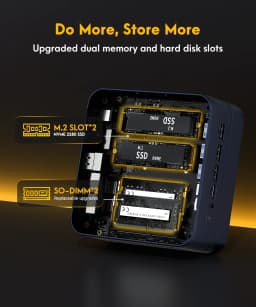 TexHoo Gaming Mini PC AMD Ryzen7 8745HS 7840HS 7735HS Radeon 780M WIFI6 BT5.2 DDR5 2x2.5G LAN R5-6600H Desktop Computer Barebone