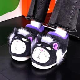 Cute and Cool Cat Thick-Soled Cotton Slippers Women's Winter Indoor Warm Home Slippers Men's Outdoor Full-Back Cotton Shoes Coup