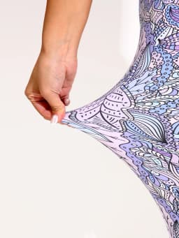 Purple Pink Leaf Printed Casual Tight Pants For Women High Elasticity Fitness And Yoga Pants Sexy Nine Point Pencil Pants
