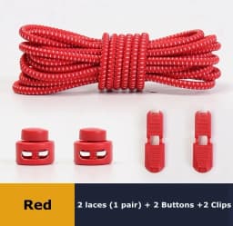 New1 Pair No Tie Shoelaces 1 Second Fast Round Plastic Lock Elastic Shoelace Suitable for All Sports Shoes Accessories Lazy Lace