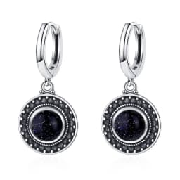 New Elegant Natural Kyanite S925 Silver Drop Earrings for Women Vintage Jewelry Wedding Engagement Hoop Earrings Gifts