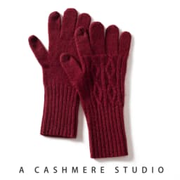 Winter High-Quality 100% Cashmere Knit Touch Screen Gloves Women Soft Warm Stretch Guantes Solid Color Casual Full Finger Guante