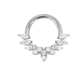 ASTM F136 Titanium EAR PIERC Nose Ring Teeth Tip CZ Ring Hoop Nose Rings Hinged Clicker Earring Ring factory Body Piercing