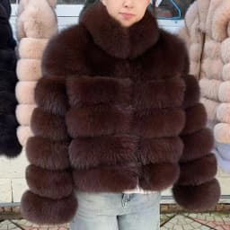 QUEENTINA Winter New Women's Cold Real Fox Fur Coat With Collar Especially Overcoat Leather Female Natural Plus Size 2023 Luxury