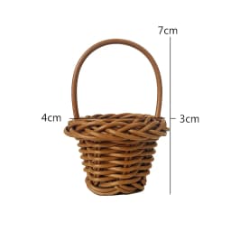 1/12 Dollhouse Woven Bread Basket Shopping Basket Straw Handbags Dollhouse Weaving Beach Bag For Dolls Miniature Decoration