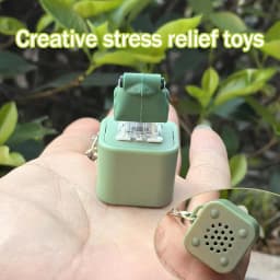 Jardme Funny Voice Duck Shapes Keychain Rechargeable Keyboard Fidget Clicker Sound With LED Light For Stress Relief