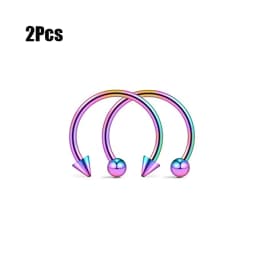Punk C Shape Steel Nose Ring Horseshoe Lip Ring puncture Hook Clip Earrings Septum No Allergic Body Piercing Jewelry Nose Rings