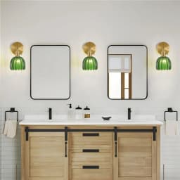 Modern Floral Glass Wall Lamp With a Switch For Bedroom Room Decoration Study Led Lights Mirror Light Nordic Wall Sconce