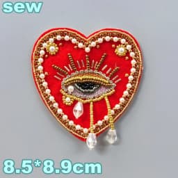 Embroidery Sequined Alphabet Pearl Letter Cross Patch,sequins Heart Beaded Eye Patches Badges Appliques for Clothing WF2210252