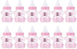 12pcs Feeder Style Candy Bottle for Baby Shower Favors Fillable Mini Bottle Candy Gift for Boy Girl Newborn Baptism Birthday