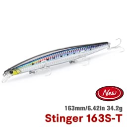 TSURINOYA 163S Ultra Long Casting Sinking Minnow Sea Fishing Lure STINGER 163mm 34.2g Seabass Tuna Saltwater Large Hard Baits