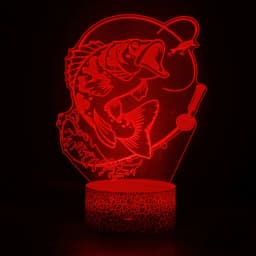 Nighdn 3D Fish Lamp LED Night Light for Kids Room Decor 7 Color Illusion Bedside Lamp Child Nightlight Gift for Men Girls Boys