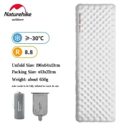 Naturehike Camping Mat 3.2/5.8/8.8 High R Value Ultralight Warm Inflatable Mattress Outdoor Portable Folding Inflatable Mats