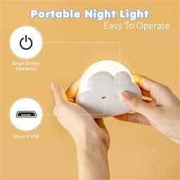 ZK30 Cloud Night Light Kids Soft Silicone USB Rechargeable LED Baby Nightlight Portable Bedroom Bedside Children Night Lamp