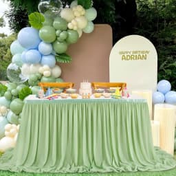 Polyester Table Skirt for Rectangle Tables Wrinkle Resistant Pleated Ruffle Table Cloth for Banquet, Wedding, Gift Dining Table